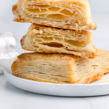 baked pastry on a white plate.