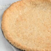 Baked pie crust in pan
