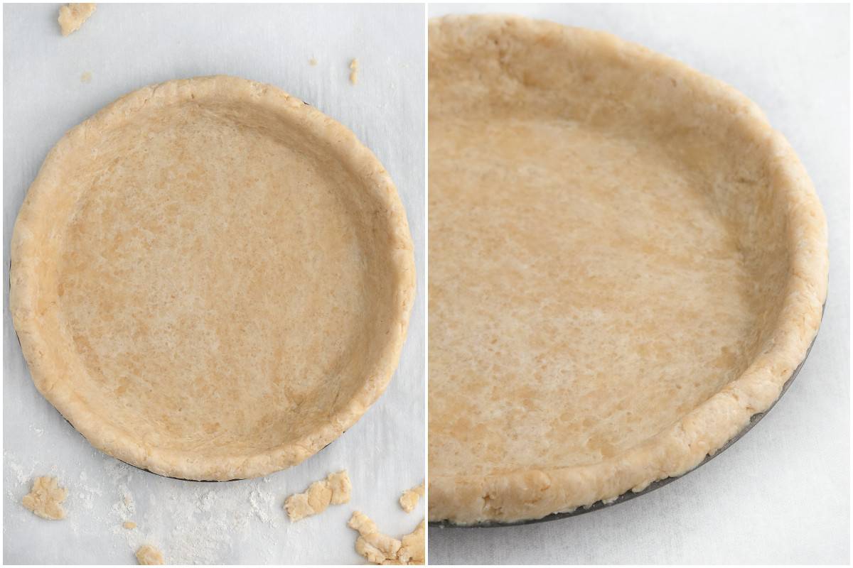 Unbaked pie dough in pan