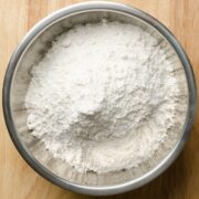Cake flour in a bowl.
